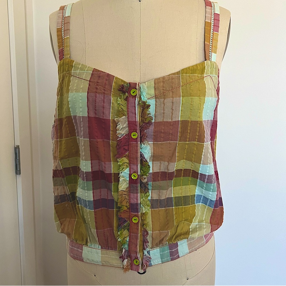 Anthropologie Plaid Cami Tank